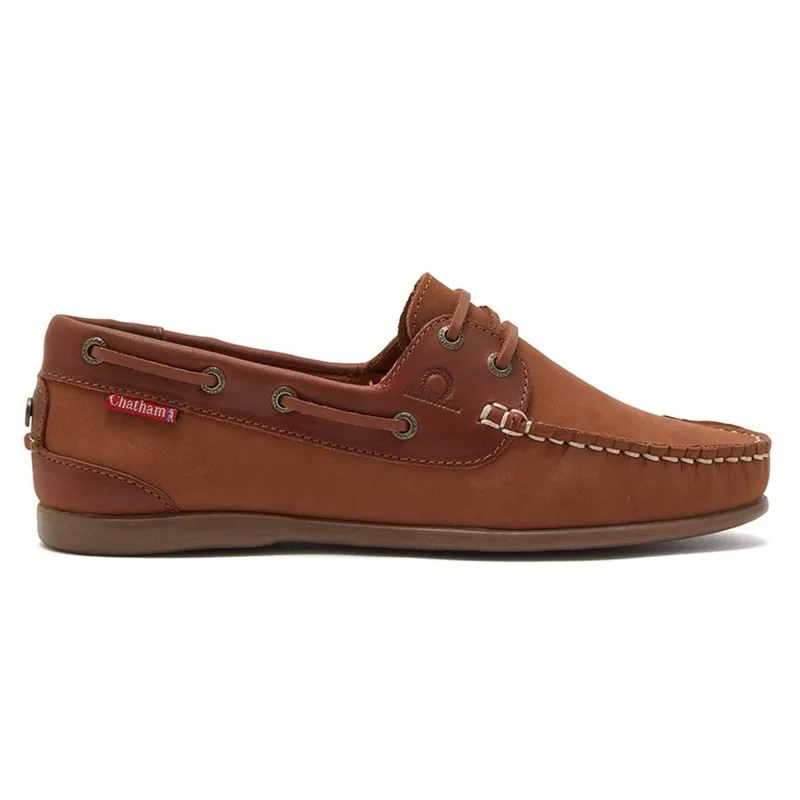 Chatham Penang Women's Leather Boat Shoes - Tan/Tan-1