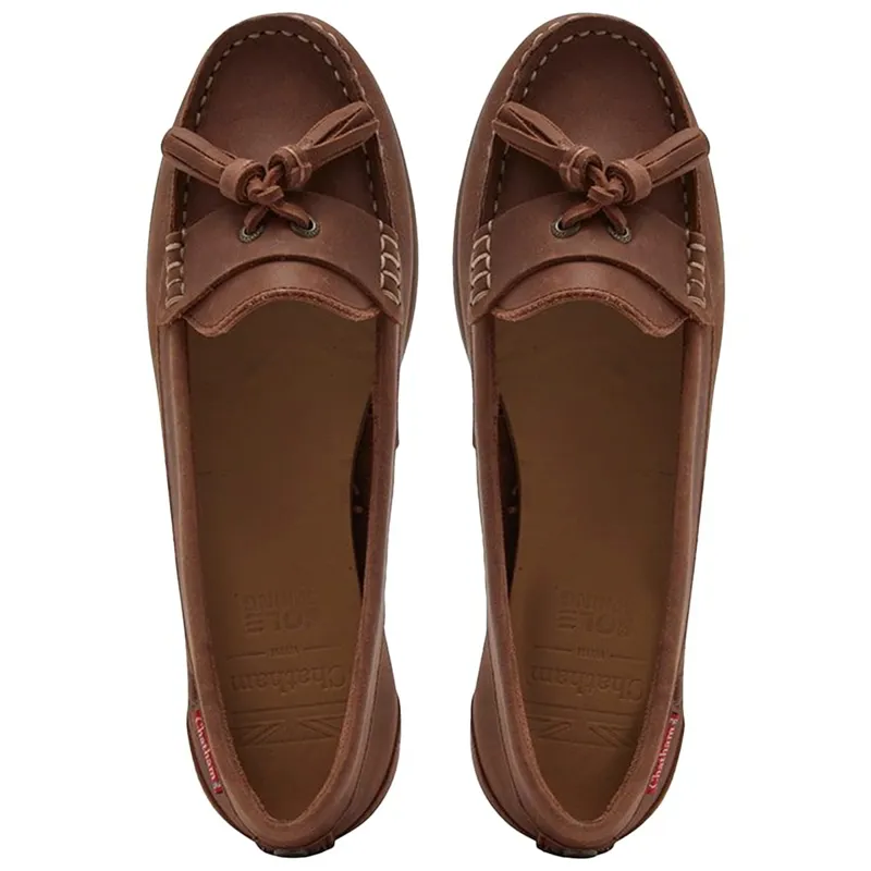Chatham Pulau Premium Leather Women's Tassel Loafers - Dark Tan-3