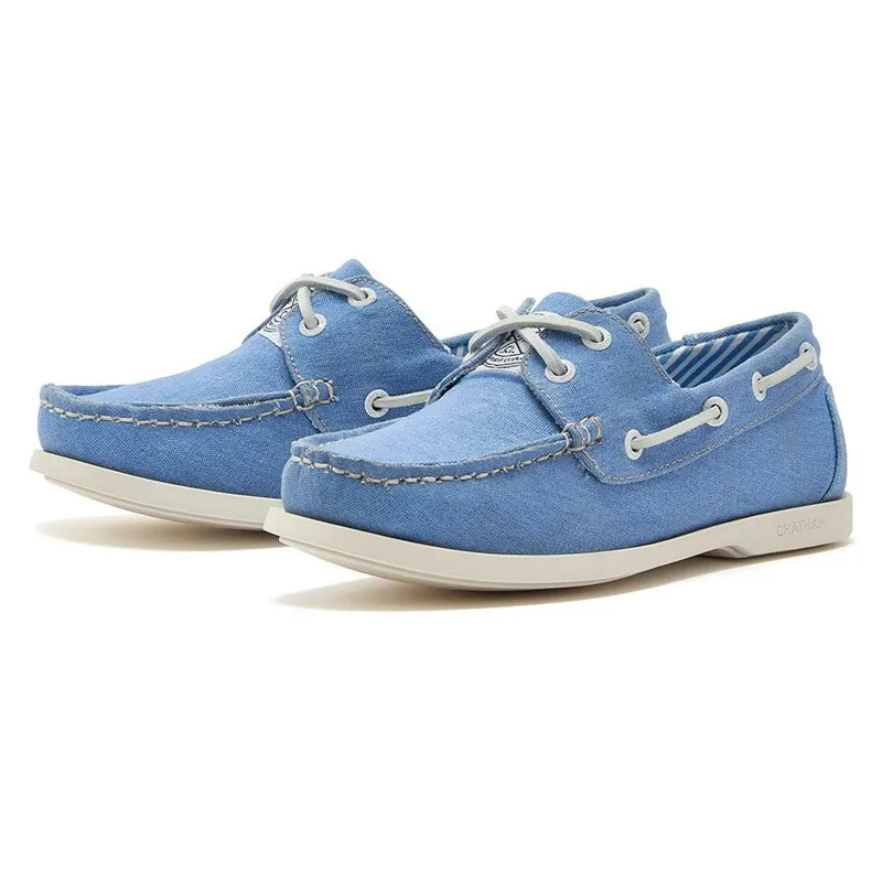 Chatham x Joules Jetty Women's Canvas Boat Shoes - Blue