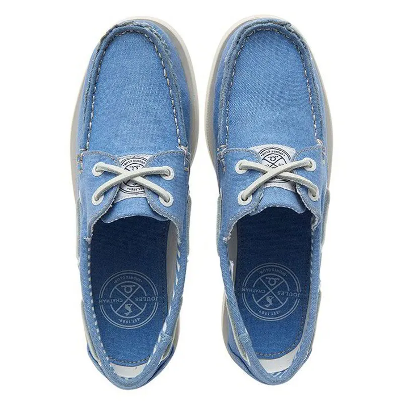 Chatham x Joules Jetty Women's Canvas Boat Shoes - Blue-2
