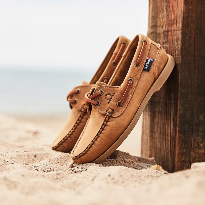 Chatham Deck Lady II G2 Womens Premium Leather Boat Shoes - Walnut-3