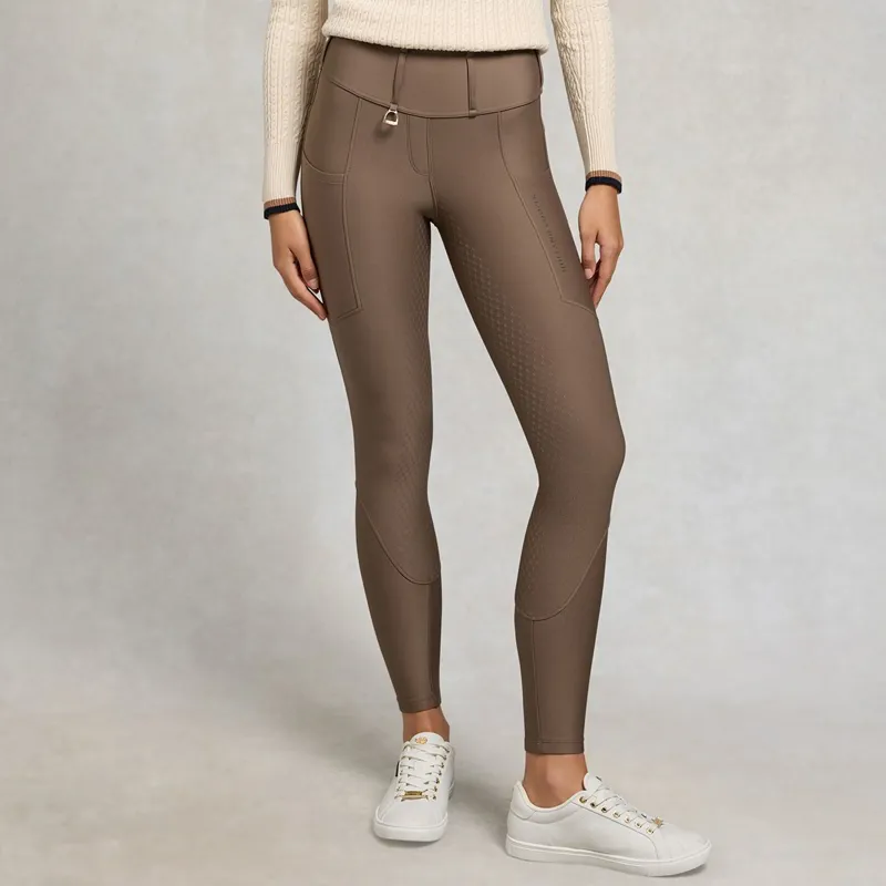 Holland Cooper Chatsworth Pull On Womens Riding Tights - Mocha