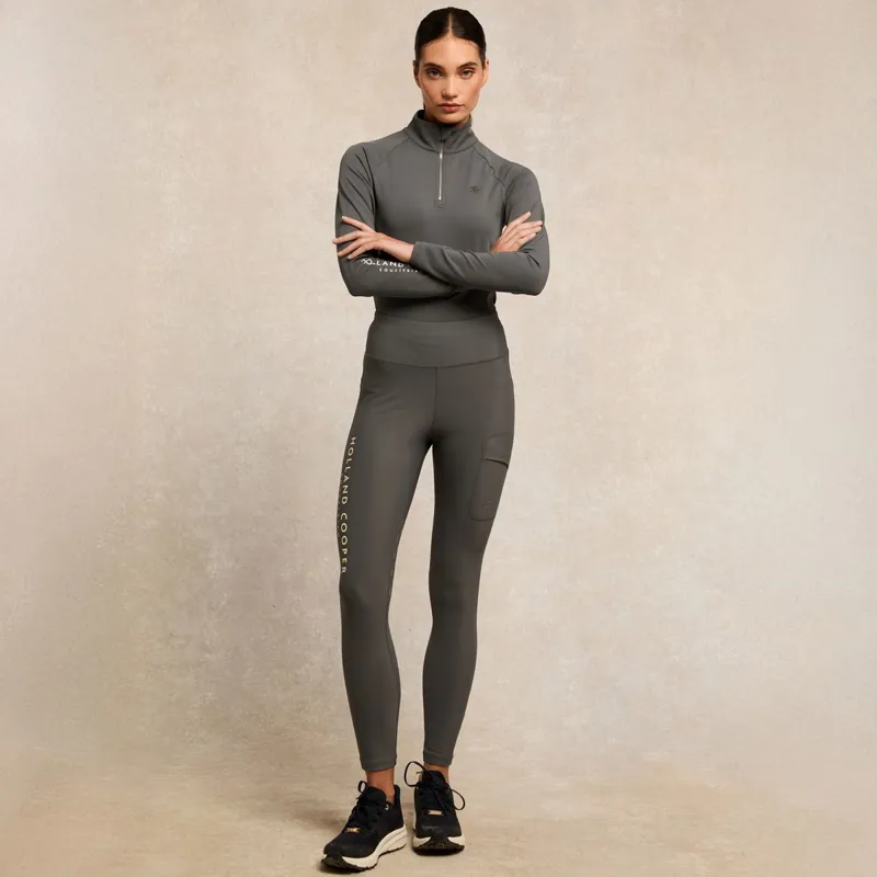 Holland Cooper Chiltern Legging Womens Riding Tights - Dove Grey-3