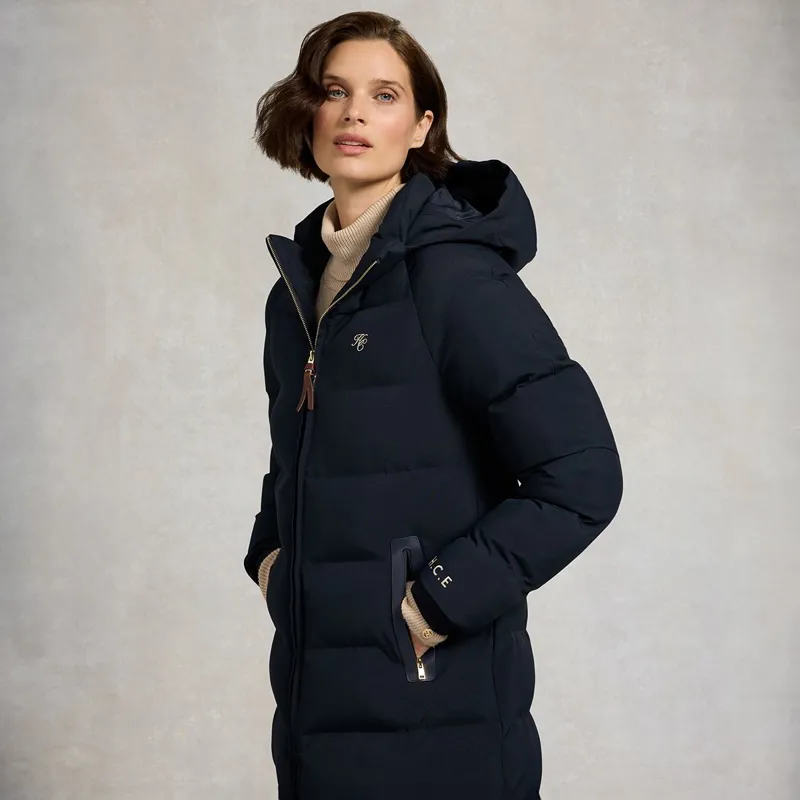 Holland Cooper Chiltern Womens Longline Barn Coat - Ink-9