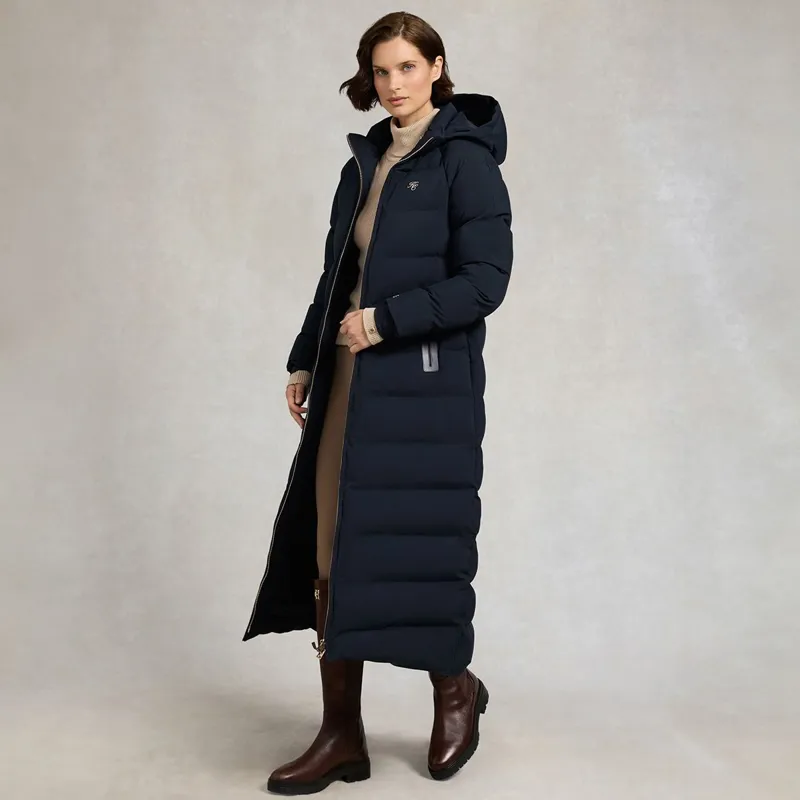 Holland Cooper Chiltern Womens Longline Barn Coat - Ink-6