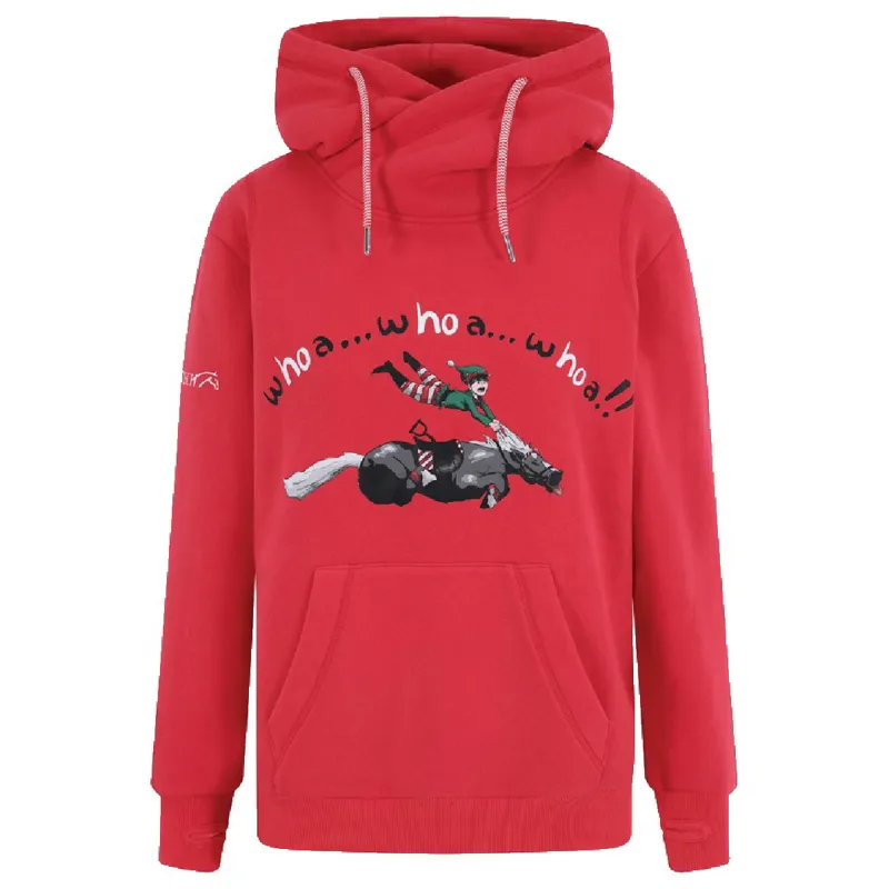 Equetech Whoa Horsey Adults Christmas Hoodie - Red