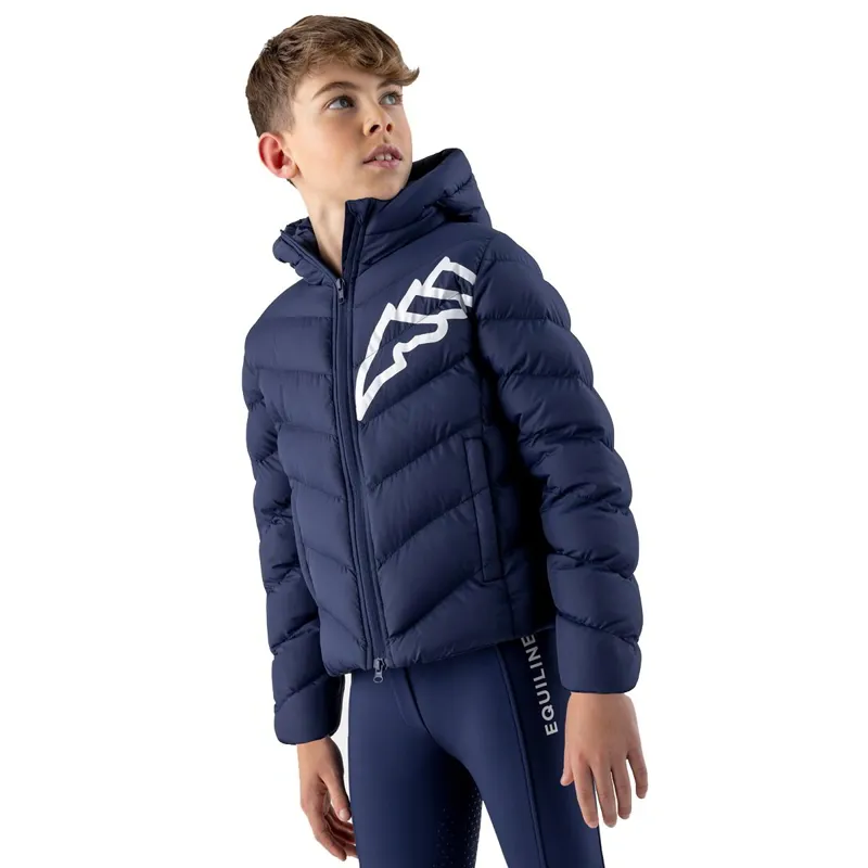 Equiline Cinco Junior Boys Padded Jacket - Navy Peony