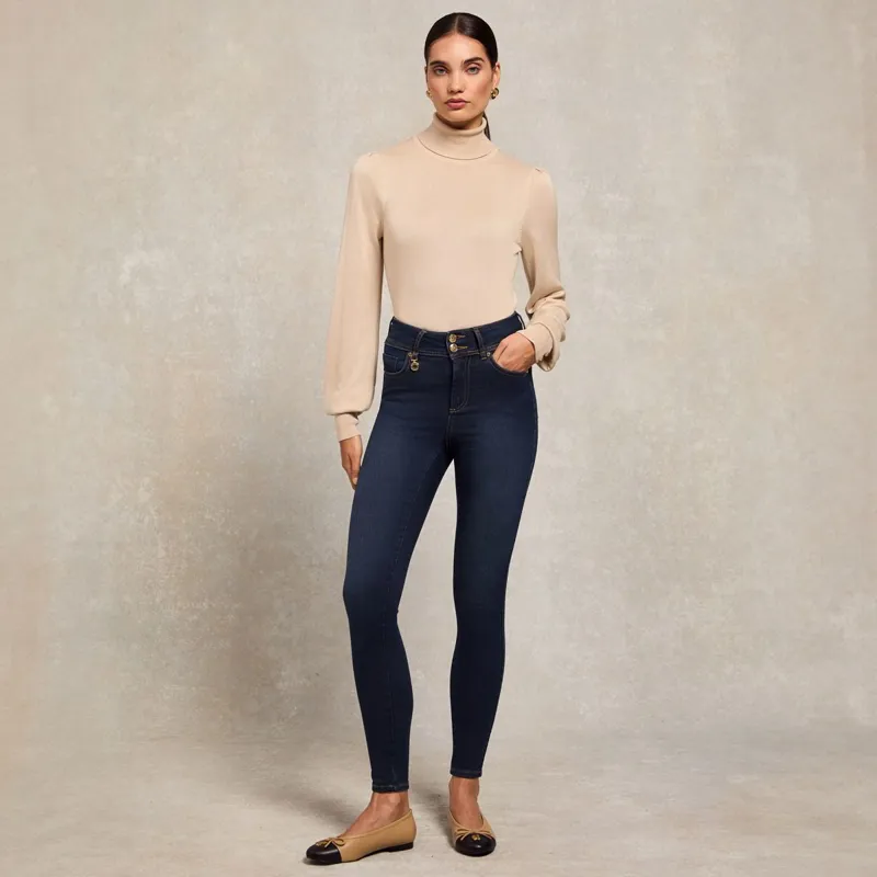 Holland Cooper Classic Womens Skinny Jeans - Deep Indigo-7