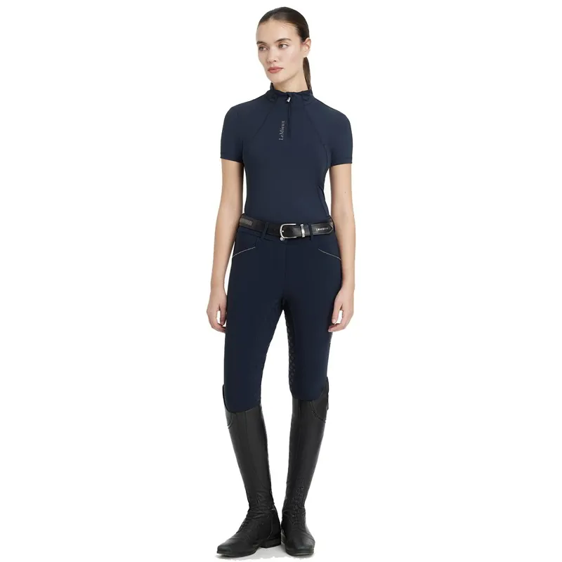 LeMieux Classique Womens Short Sleeve Base Layer - Navy-3