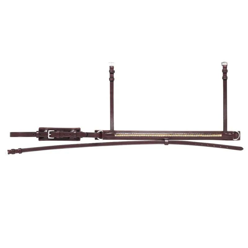 Equiline NB0455 Crank Clincher Noseband - Brown/Gold