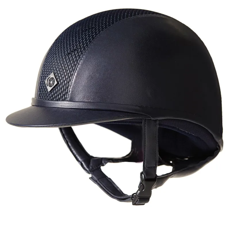 Charles Owen Ayr8 Plus Leather Look Riding Helmet - Navy/Navy