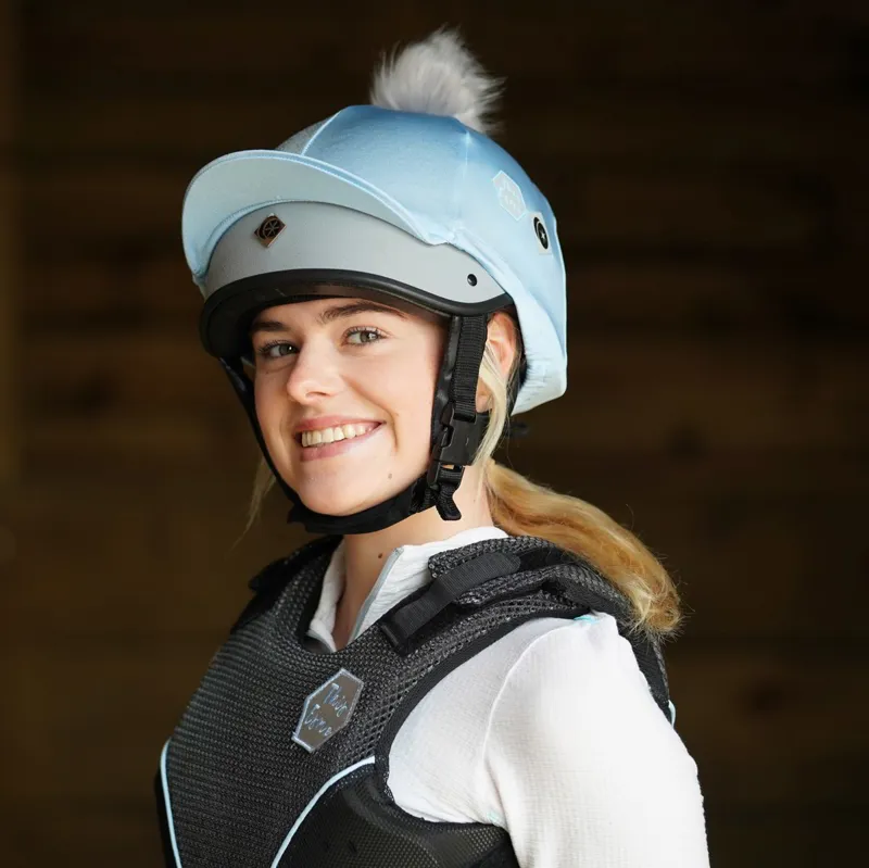 Charles Owen This Esme Pom Pom Helmet Cover - Baby Blue-4