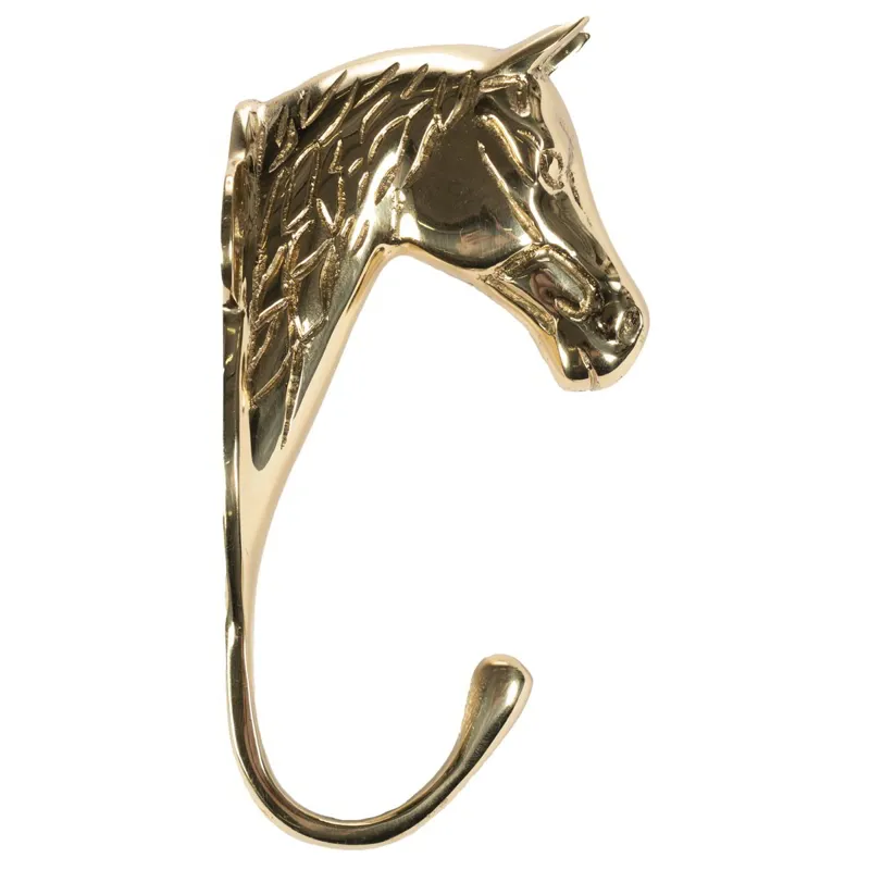 HKM Horsehead Coat Hook - Brass-1