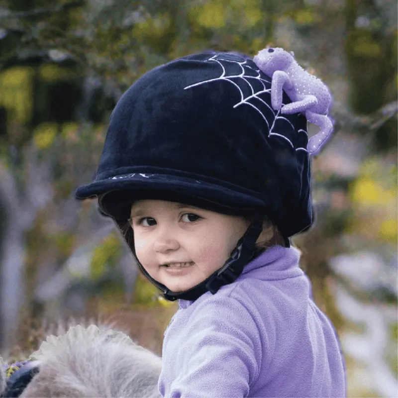 Equetech Halloween Helmet Cover - Cobweb-2