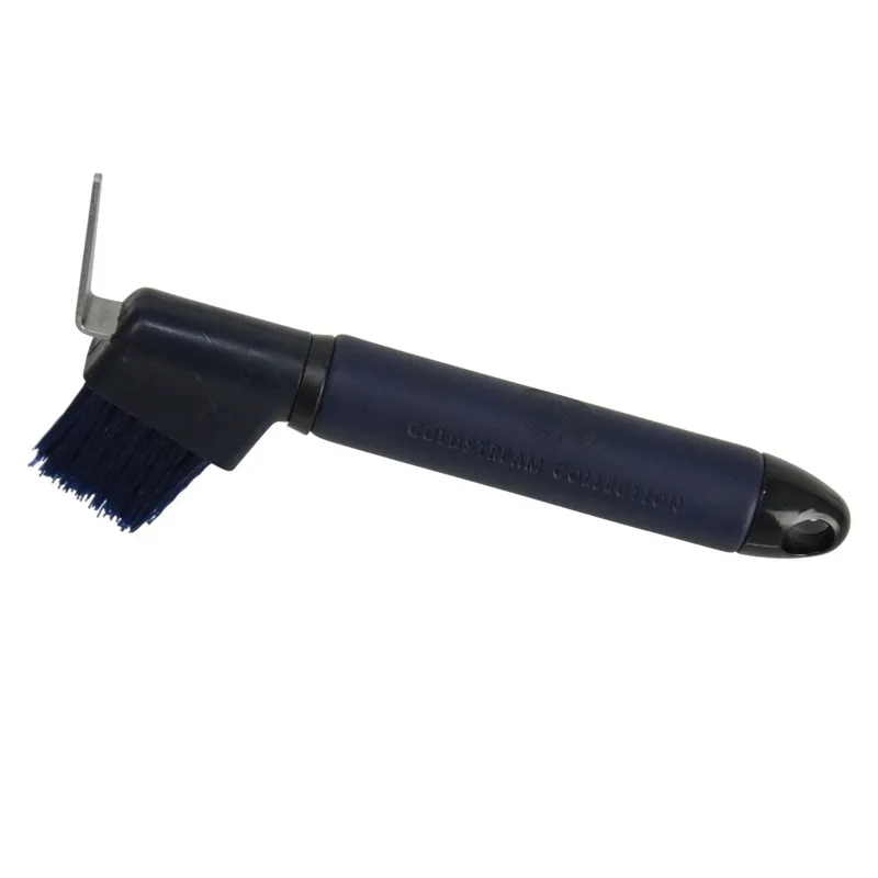 Coldstream Faux Leather Hoof Pick/Brush - Navy/Black-1