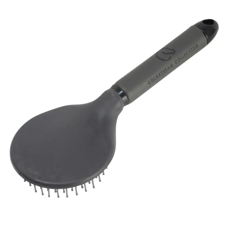 Coldstream Faux Leather Mane and Tail Brush - Charcoal/Black-1