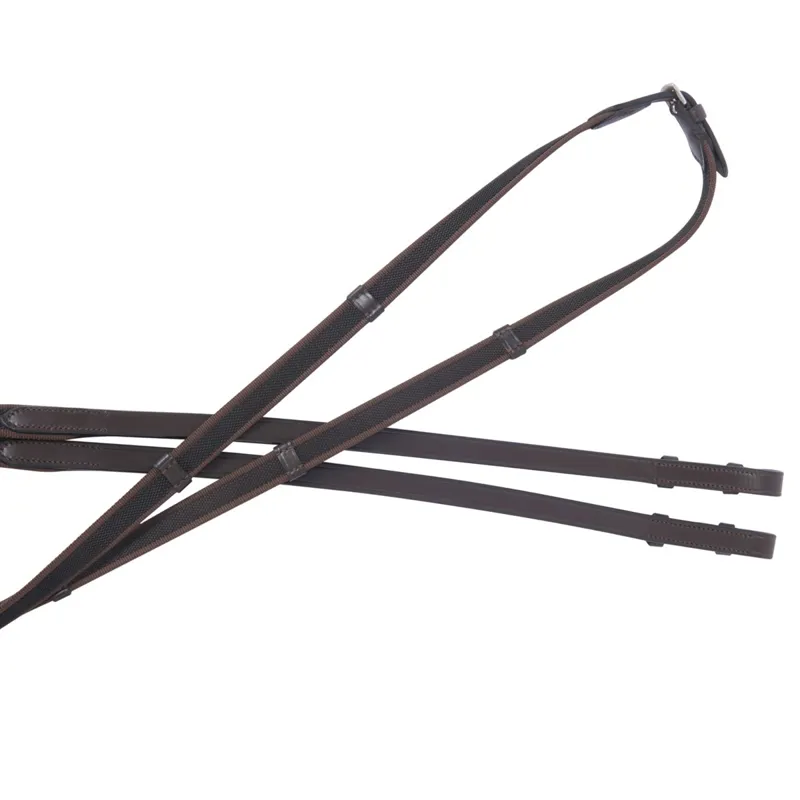 Collegiate Sure Grip Continental Reins - Brown-1