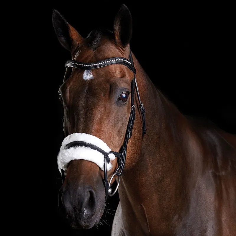Collegiate ComFiTec Sheepskin Bridle - Black-1