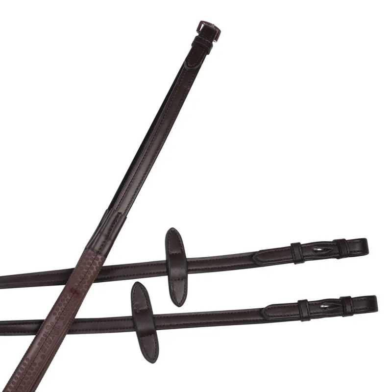 Collegiate Syntovia+ Rubber Grip Reins - Brown