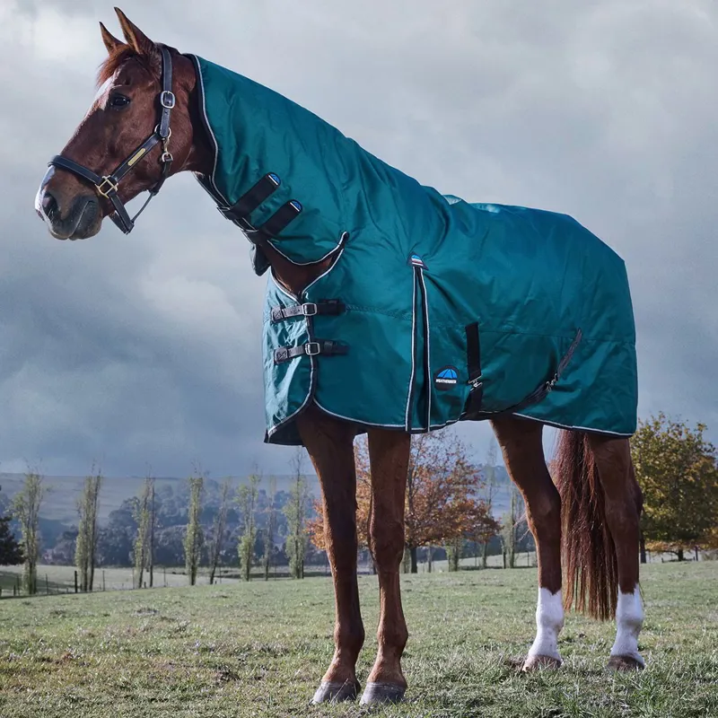 WeatherBeeta ComFiTec Classic 220g Combo Turnout Blanket Forest Green-2