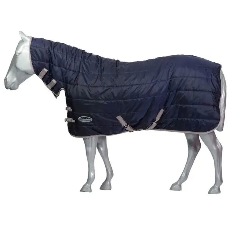 WeatherBeeta ComFiTec Channel Quilt 110 Combo Stable Blanket - Navy/Silver/Red-4