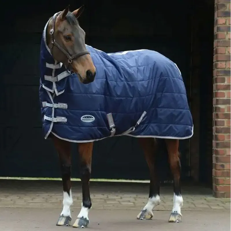 WeatherBeeta ComFiTec Channel Quilt 110 Combo Stable Blanket - Navy/Silver/Red