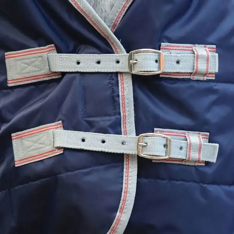 WeatherBeeta ComFiTec Channel Quilt 110 Combo Stable Blanket - Navy/Silver/Red-1