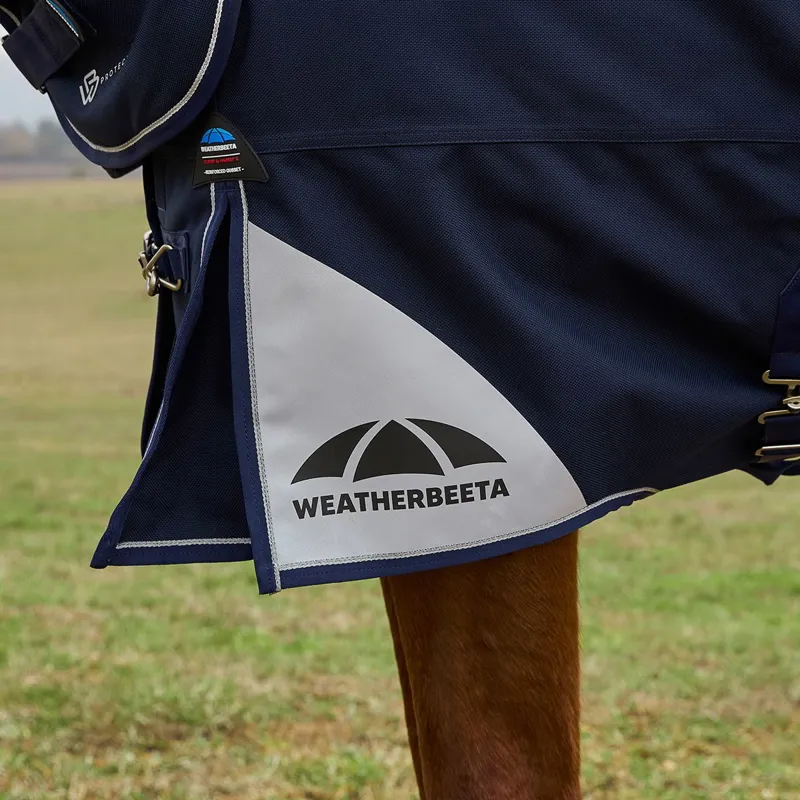 WeatherBeeta ComFiTec Ultra 100g Detach-A-Neck Turnout Blanket - Navy-13