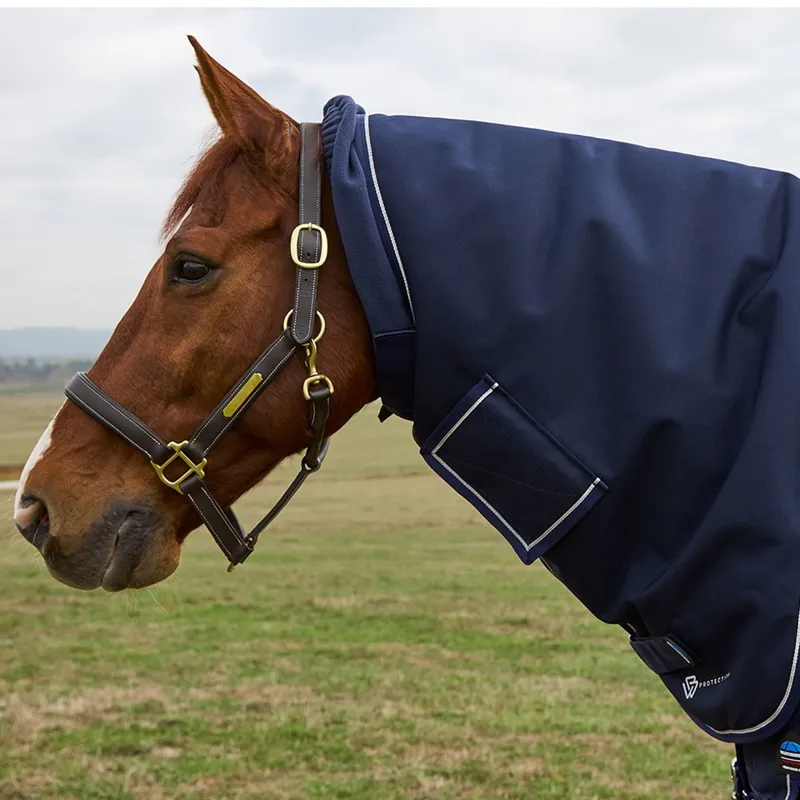 WeatherBeeta ComFiTec Ultra 100g Detach-A-Neck Turnout Blanket - Navy-9