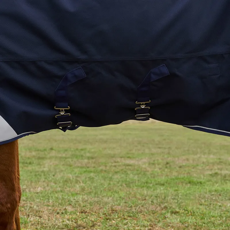 WeatherBeeta ComFiTec Ultra 100g Detach-A-Neck Turnout Blanket - Navy-3