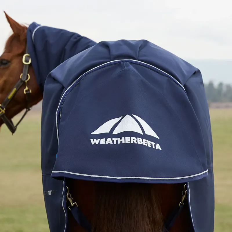 WeatherBeeta ComFiTec Ultra 220g Detach-A-Neck Turnout Blanket - Navy-7