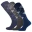 Comodo Women's Long Socks 3 Pack - Navy/Grey