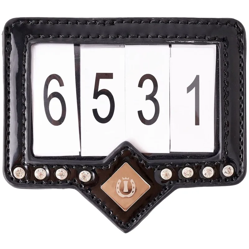 Imperial Riding Show n Glow Competition Number Holder - Black/Rose Gold