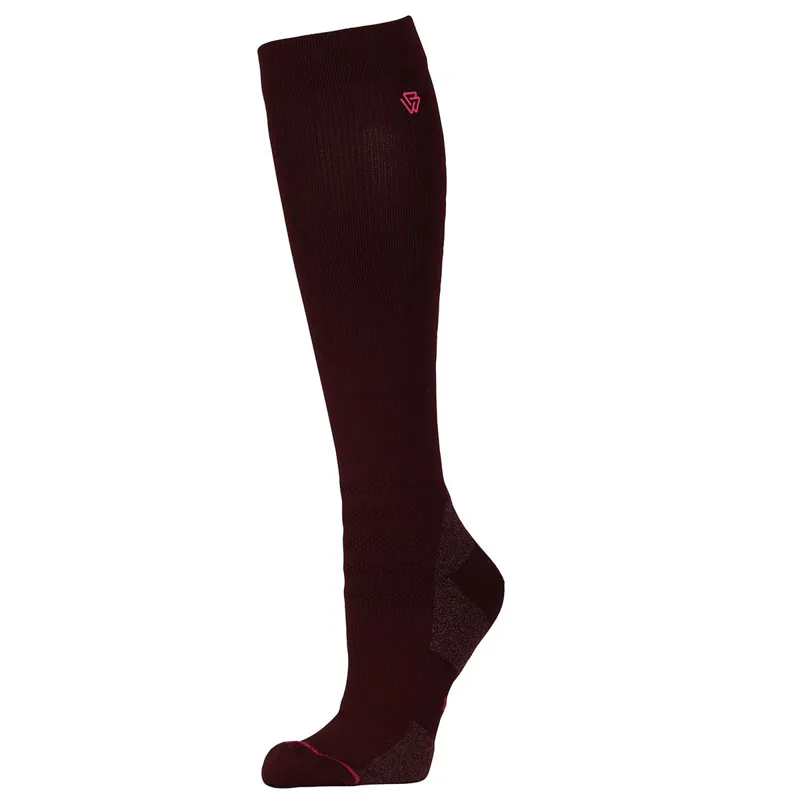 WeatherBeeta Compression Adult Tall Riding Socks - Mulberry/Bright Pink