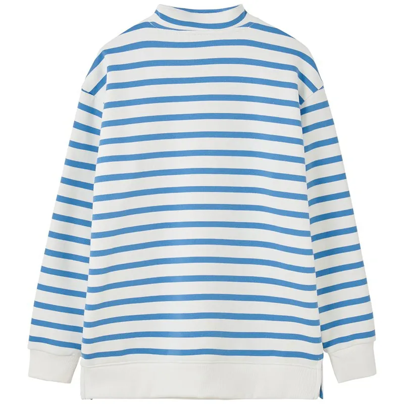 Lighthouse Coral Ladies Jersey Sweater - Marine Blue Stripe-10