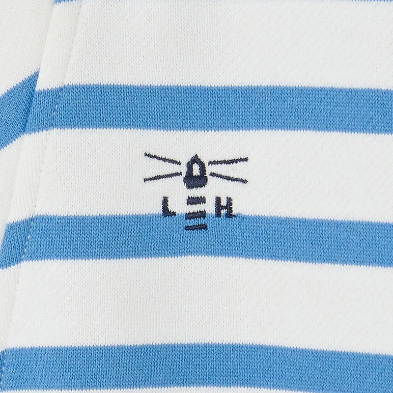 Lighthouse Coral Ladies Jersey Sweater - Marine Blue Stripe-11