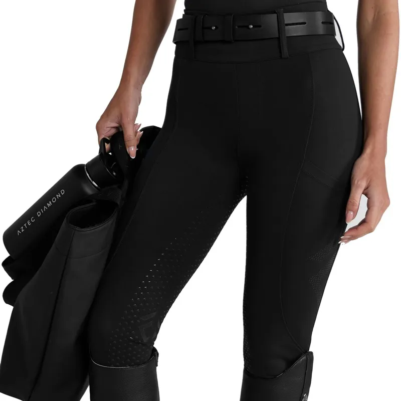 Aztec Diamond Core Mid-Rise Full Grip Women's Breeches - Black-7