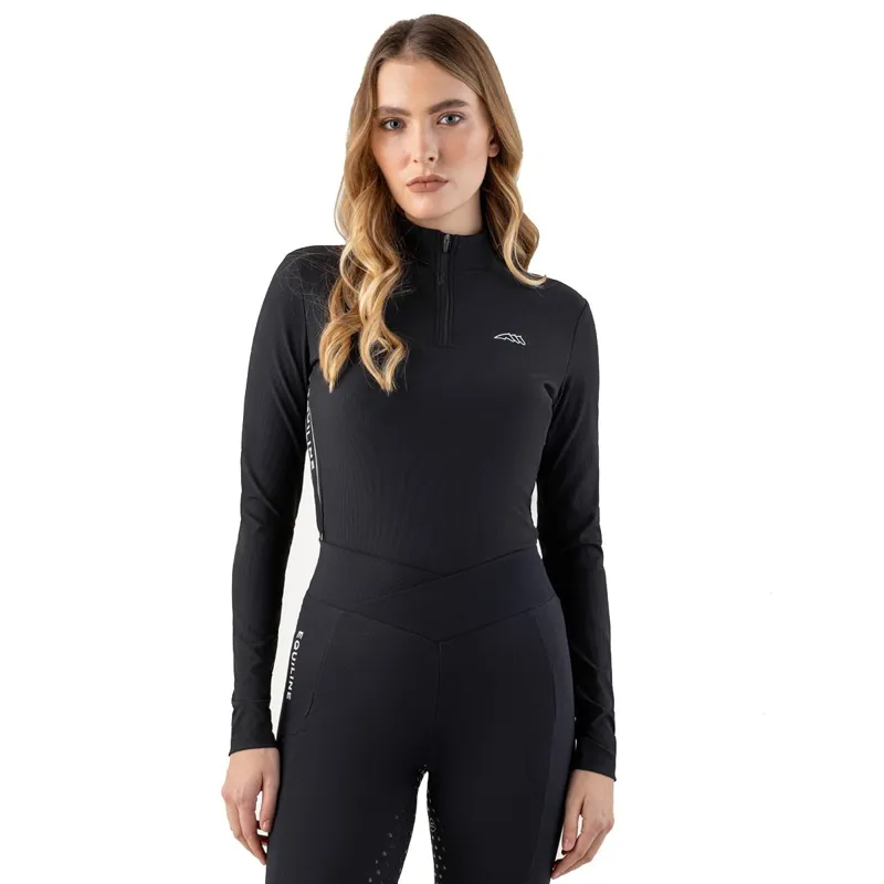 Equiline Costa Women's Half Zip Second Skin Top - Black