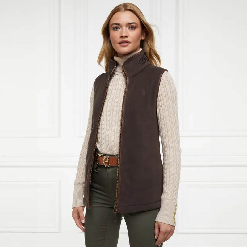 Holland Cooper Country Fleece Womens Vest - Chocolate-1