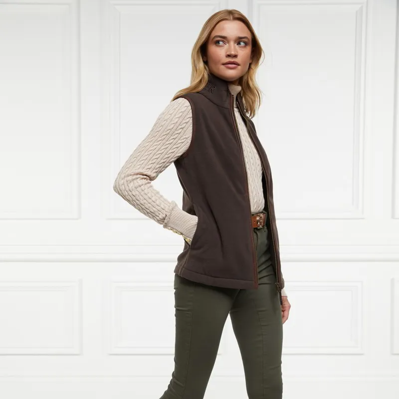 Holland Cooper Country Fleece Womens Vest - Chocolate-2