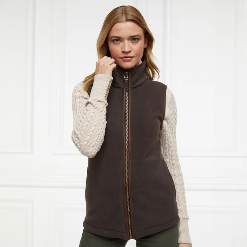 Holland Cooper Country Fleece Womens Vest - Chocolate