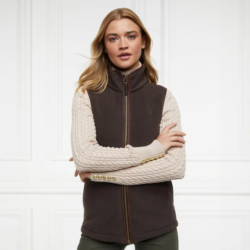 Holland Cooper Country Fleece Womens Vest - Chocolate-3