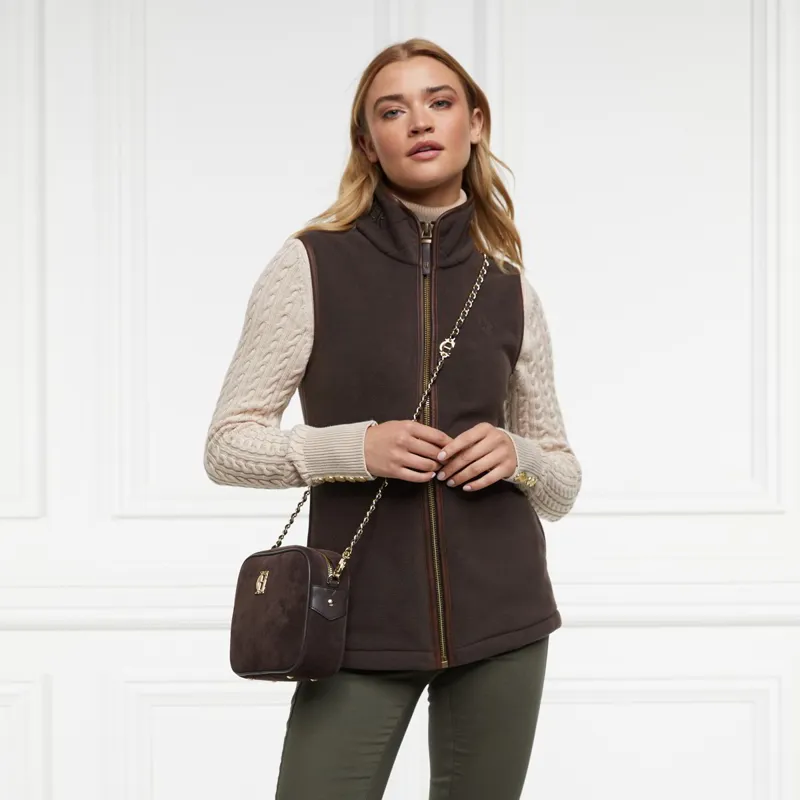 Holland Cooper Country Fleece Womens Vest - Chocolate-4
