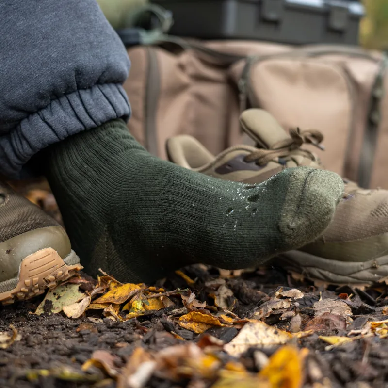 Country Pursuit Men's Water Repellent Boot Socks 3 Pack - Forest Green-1