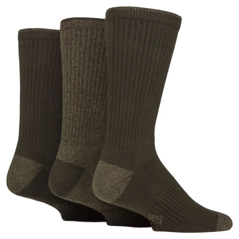 Country Pursuit Men's Water Repellent Boot Socks 3 Pack - Forest Green
