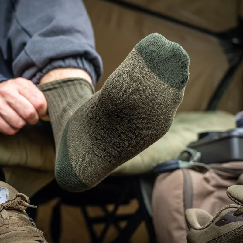 Country Pursuit Men's Water Repellent Boot Socks 3 Pack - Forest Green-2