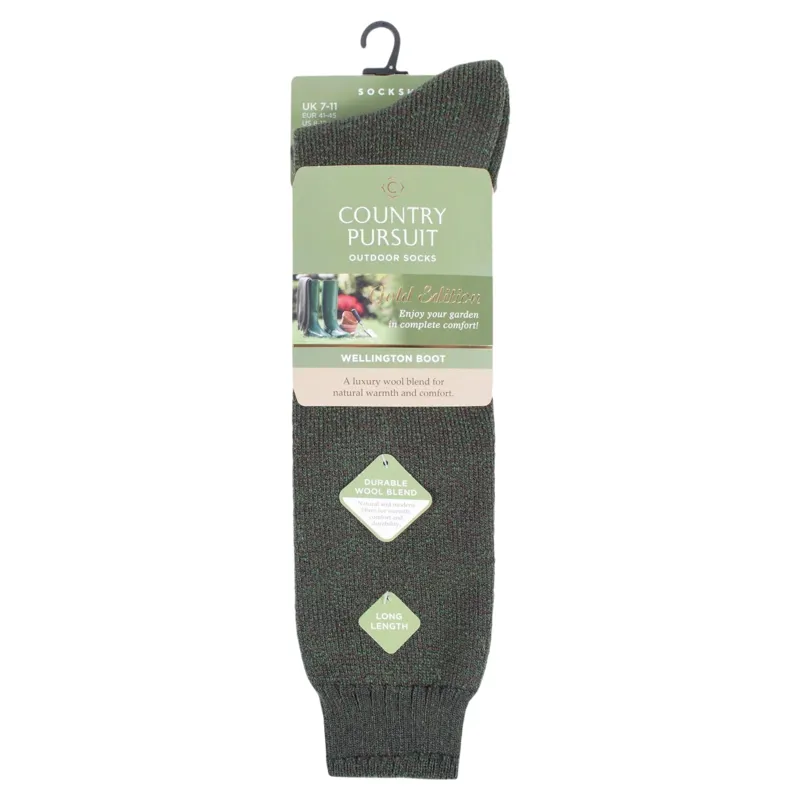 Country Pursuit Men's Wellington Boot Socks - Green-1