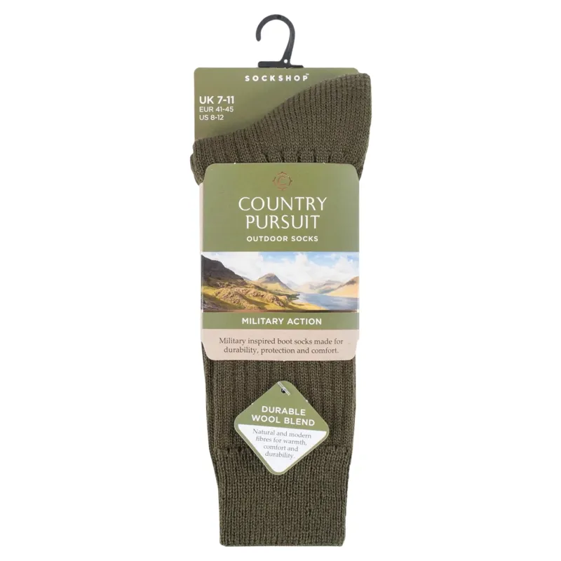 Country Pursuit Men's Military Action Socks - Green-1