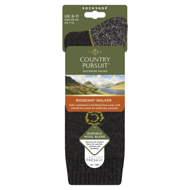 Country Pursuit Ridgeway Men's Hiking Socks - Charcoal-1