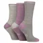 Country Pursuit Women's Water Resistant Boot Socks 3 Pack - Grey/Pink